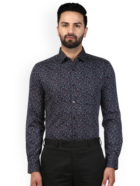 

Raymond Men Black Slim Fit Printed Casual Shirt