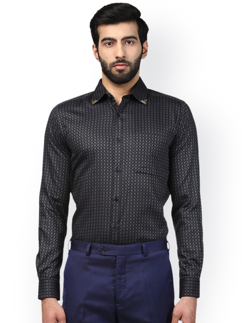 

Raymond Men Black Checked Formal Shirt