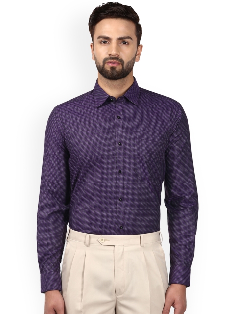 

Raymond Men Purple Regular Fit Checked Formal Shirt