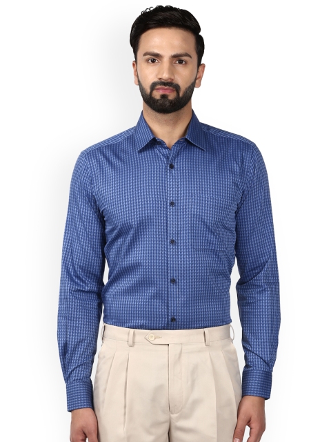 

Raymond Men Blue Regular Fit Printed Formal Shirt