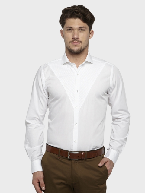 

Raymond Men White Regular Fit Self Design Formal Shirt