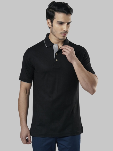 

Raymond Men Black Solid Polo Collar T-shirt