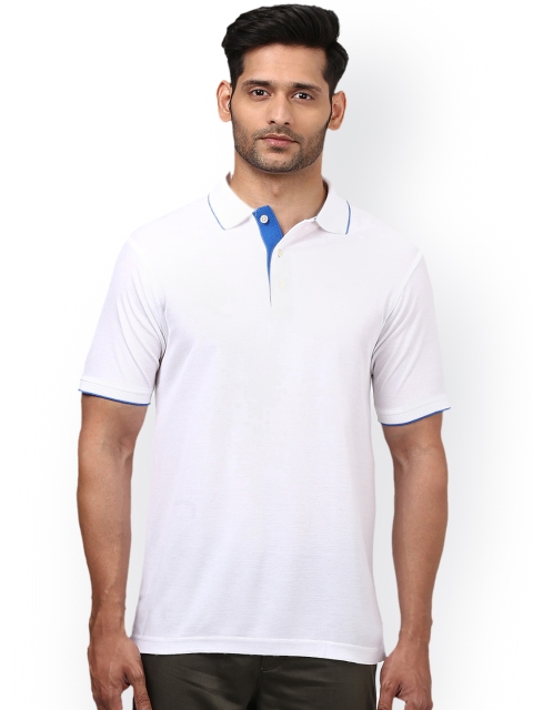 

Raymond Men White Solid Polo Collar T-shirt