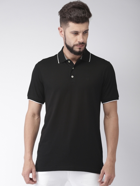 

Raymond Men Black Solid Polo Collar T-shirt