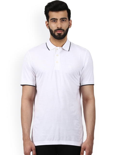 

Raymond Men White Solid Polo Collar T-shirt
