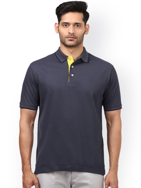 

Raymond Men Grey Solid Polo Collar T-shirt