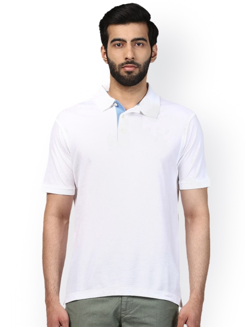

Raymond Men White Solid Polo Collar T-shirt