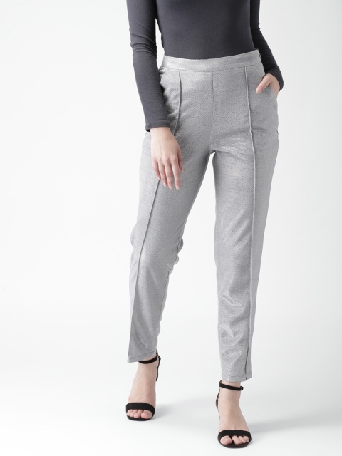 

FOREVER 21 Women Grey Solid Trousers