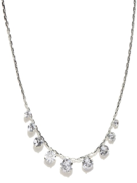 

FOREVER 21 Silver-Toned Stone-Studded Necklace