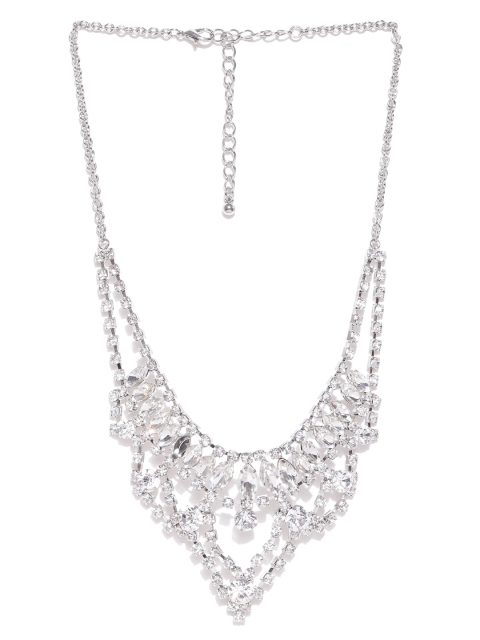 

FOREVER 21 Silver-Toned Stone-Studded Necklace