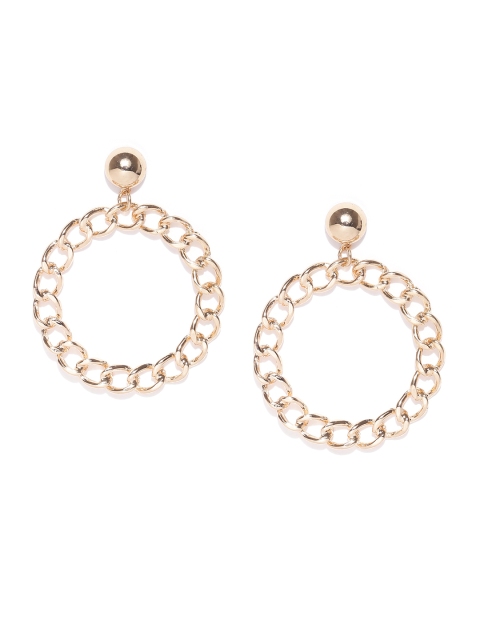 

FOREVER 21 Gold-Toned Circular Cut-Out Drop Earrings