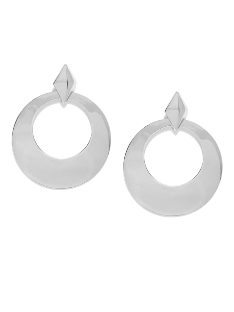 

FOREVER 21 Silver-Toned Circular Drop Earrings