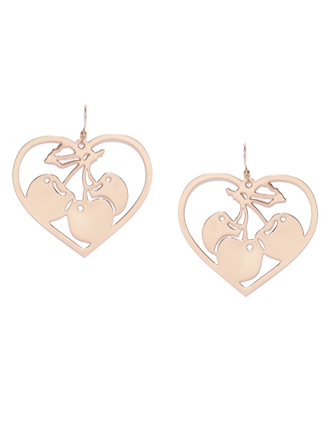 

FOREVER 21 Gold-Toned Heart Shaped Drop Earrings