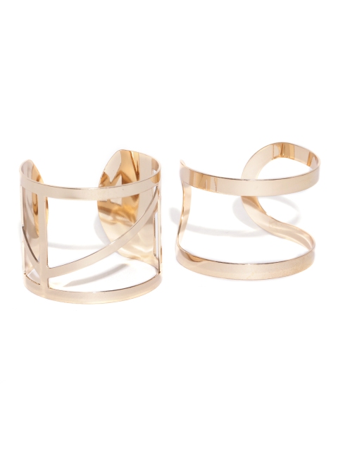 

FOREVER 21 Set of 2 Gold-Toned Cut-Out Cuff Bracelets