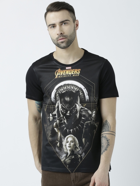 

Marvel by Wear Your Mind Men Black Printed Round Neck T-shirt