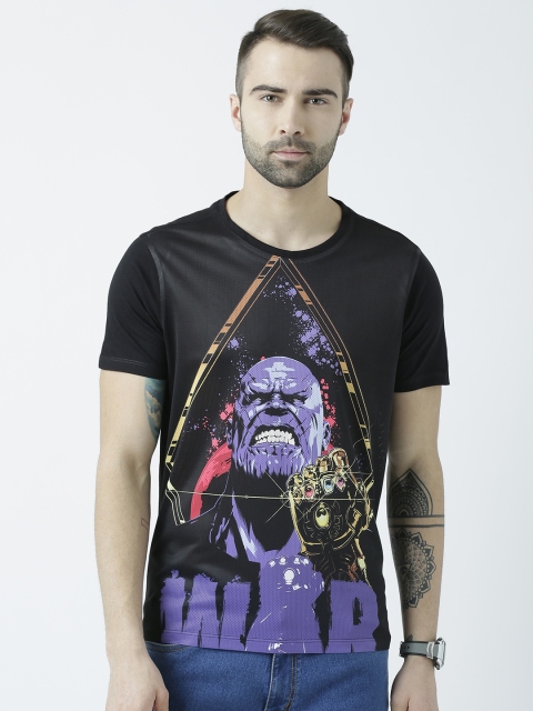 

Marvel by Wear Your Mind Men Black Printed Round Neck T-shirt