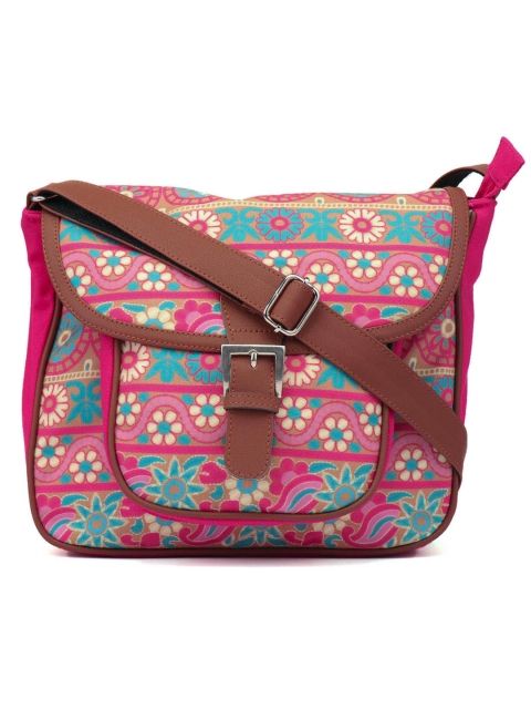 

Anekaant Pink & Blue Printed Sling Bag