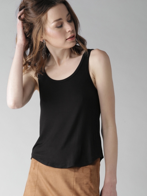 

FOREVER 21 Women Black Solid Top