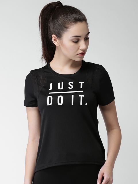 

Nike Women Black Running Short-Sleeve GX JDI T-shirt