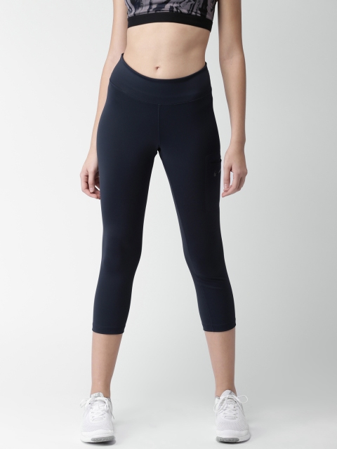

Nike Women Navy Blue Solid Tight Fit Capris