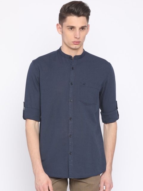 

Nature Casuals Men Navy Blue Slim Fit Solid Casual Shirt