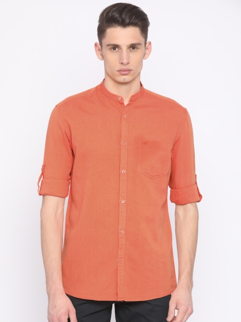 

Nature Casuals Men Orange Slim Fit Solid Casual Shirt