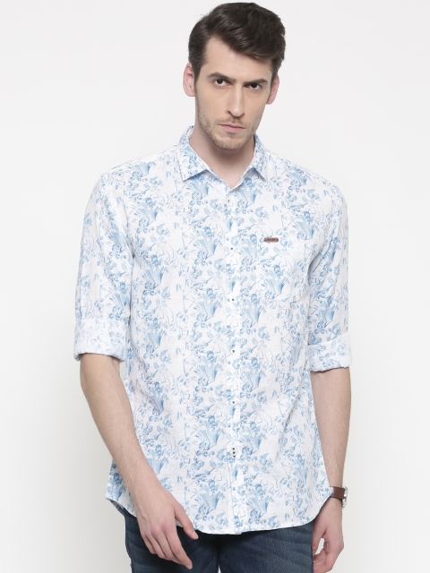 

Nature Casuals Men White & Blue Slim Fit Printed Casual Shirt