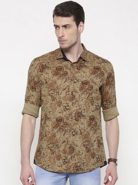

Nature Casuals Men Khaki Slim Fit Printed Casual Shirt