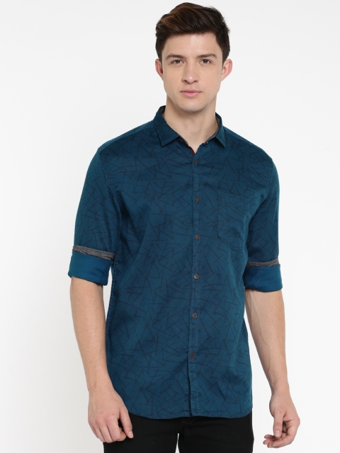 

Nature Casuals Men Navy Blue Slim Fit Checked Casual Shirt