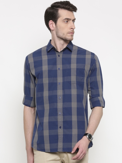 

Nature Casuals Men Blue & Grey Slim Fit Checked Casual Shirt