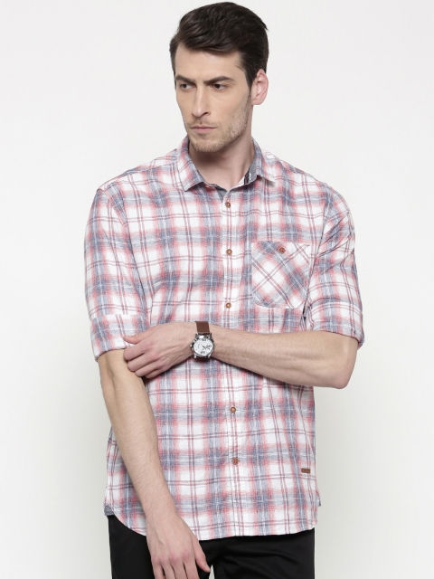 

Nature Casuals Men Off-White & Blue Slim Fit Checked Casual Shirt