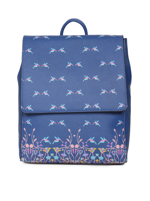 

Global Desi Women Blue Printed LARK Backpack