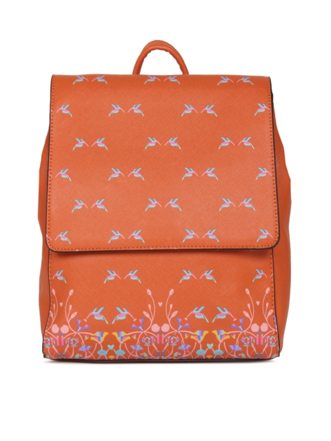 

Global Desi Women Orange Graphic LARK Backpack