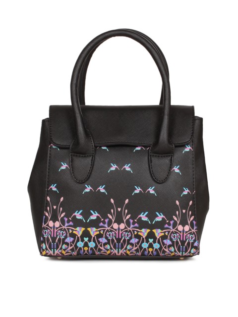 

Global Desi Black Printed LARK Handheld Bag