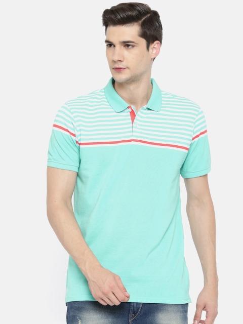 

Peter England Casuals Men Sea Green Solid Polo Collar T-shirt
