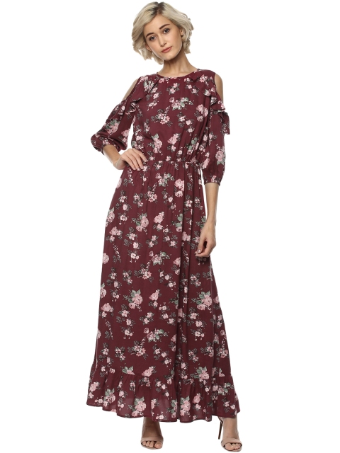 

Harpa Women Maroon Printed Maxi Dress