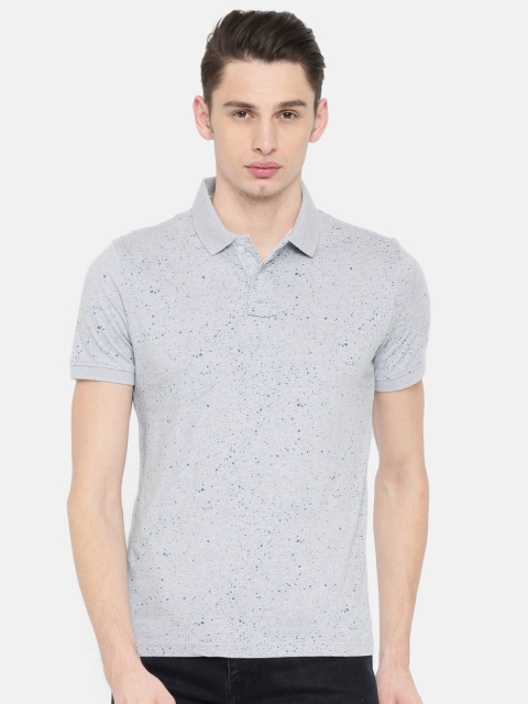 

Peter England Casuals Men Grey Printed Polo Collar T-shirt