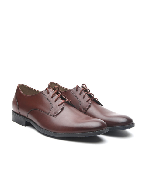 

Clarks Men Tan Brown Garian Plain British Leather Derbys