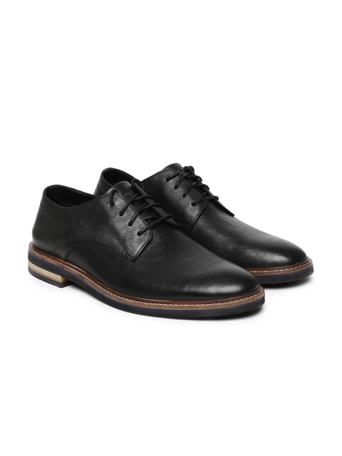 

Clarks Bostonian Men Black Dezmin Plain Leather Semiformal Derby Shoes