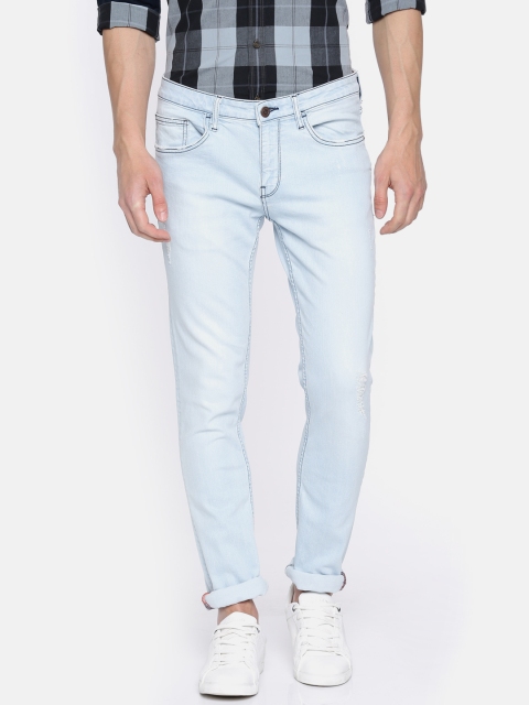 

Arrow Blue Jean Co. Men Blue Skinny Fit Mid-Rise Low Distress Stretchable Jeans