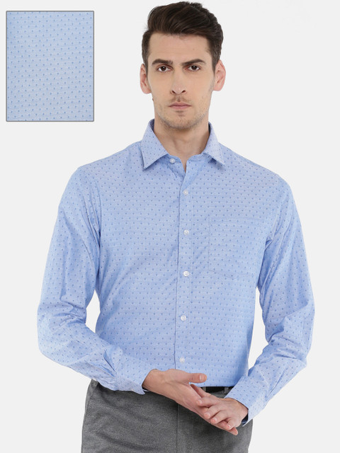 

Arrow Men Blue Classic Slim Fit Self Design Formal Shirt