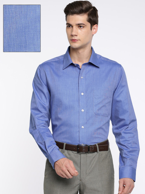 

Arrow Men Blue Self-Design Formal Shirt