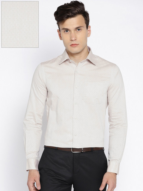 

Arrow Men Beige Snug Slim Fit Self Design Formal Shirt