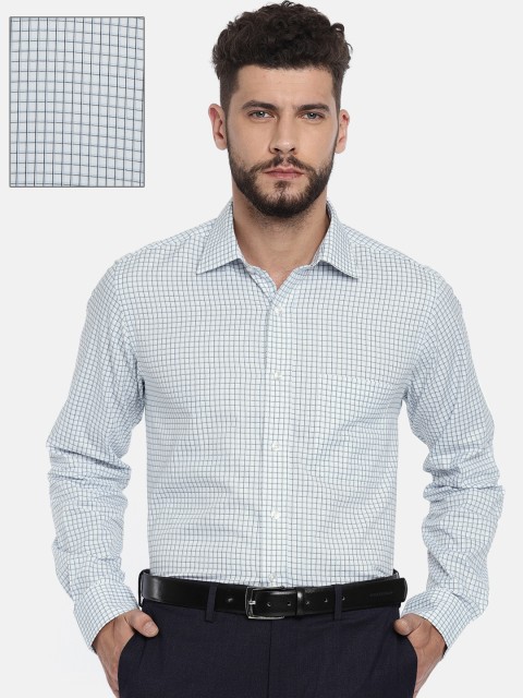 

Arrow Men White & Blue Slim Fit Checked Formal Shirt