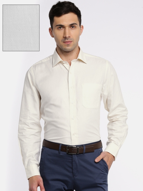 

Arrow Men Cream-Coloured Classic Regular Fit Self Design Formal Shirt