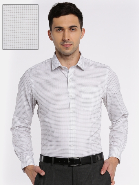 

Arrow Men White Classic Slim Fit Checked Formal Shirt