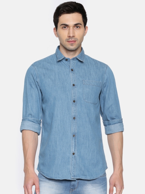 

Arrow Blue Jean Co. Men Blue Snug Slim Fit Solid Casual Shirt