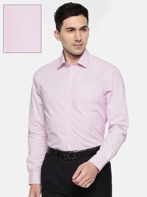 

Arrow Men Pink & White Slim Fit Striped Formal Shirt