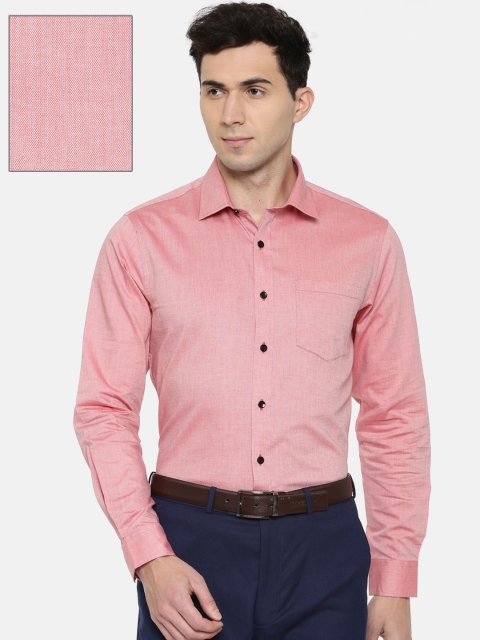 

Arrow Men Red Classic Slim Fit Self Design Formal Shirt