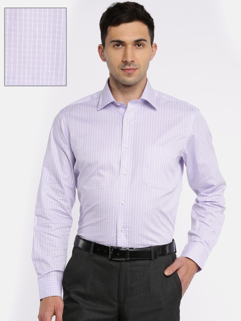 

Arrow Men Lavender & White Regular Fit Checked Formal Shirt